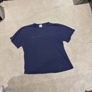 Nike Performance Vintage Short Sleeve Shirt Blue Swoosh Made In USA 90s